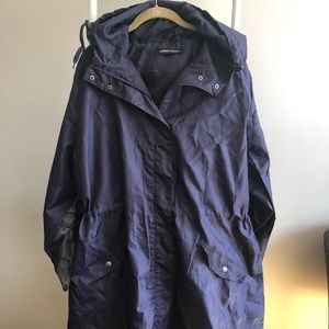 ASOS Plus Navy Lightweight Rain Jacket with Hood